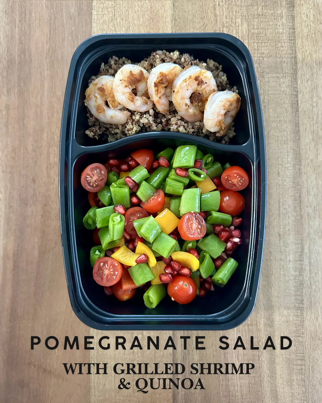 Pomegranate salad with shrimp